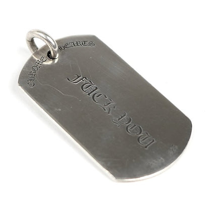 CHROME HEARTS LA Large Dog Tag Silver Pendant Size ONE SIZE