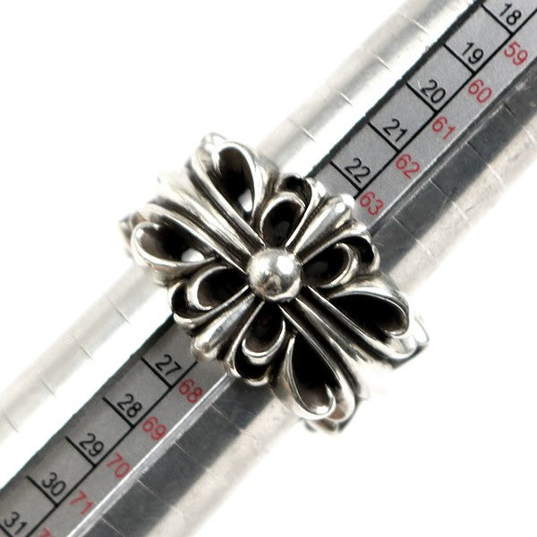 CHROME HEARTS Double Floral Cross Silver Ring Size ONE SIZE