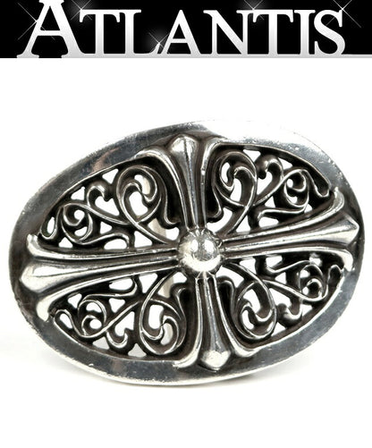 CHROME HEARTS 1.5 Classic Oval Cross Silver Buckle