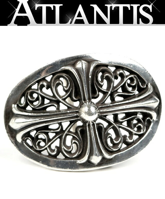 CHROME HEARTS 1.5 Classic Oval Cross Silver Buckle