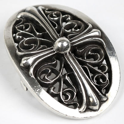 CHROME HEARTS 1.5 Classic Oval Cross Silver Buckle