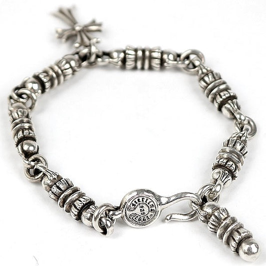 CHROME HEARTS Barrel Tiny CH Silver Bracelet Size ONE SIZE