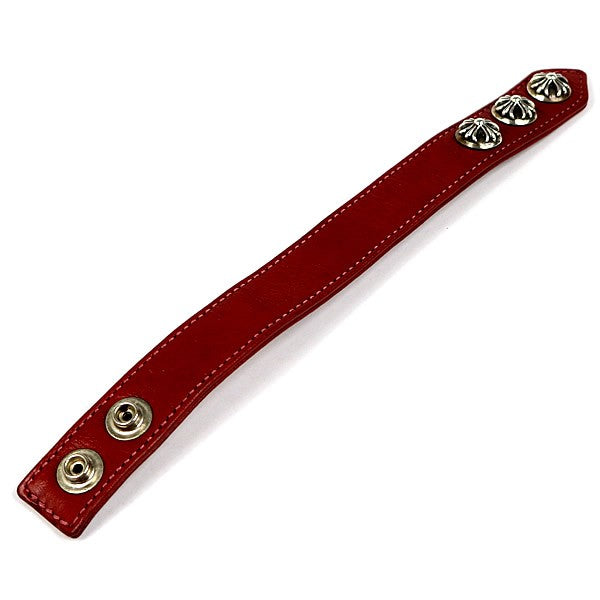 CHROME HEARTS 3 Button 2 Snap Red Bracelet Size ONE SIZE