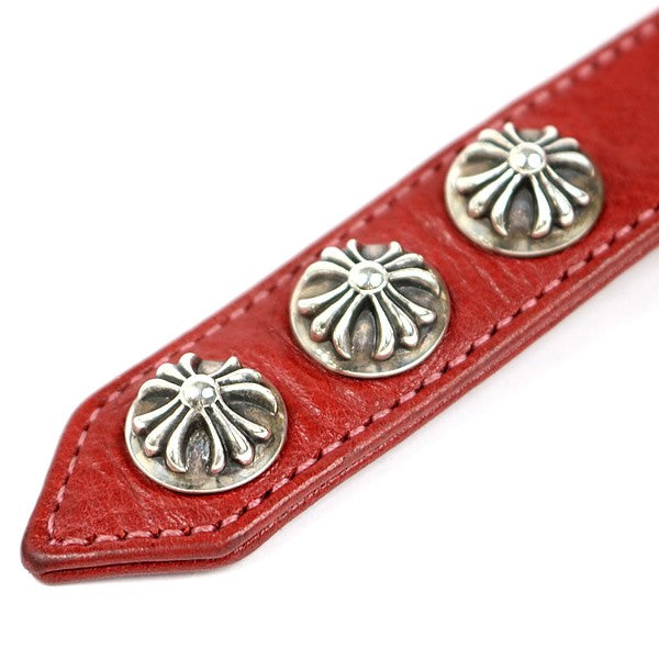 CHROME HEARTS 3 Button 2 Snap Red Bracelet Size ONE SIZE