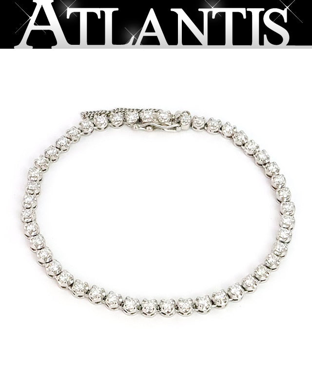 NON-BRAND Pt900 Diamond Tennis Bracelet Size ONE SIZE