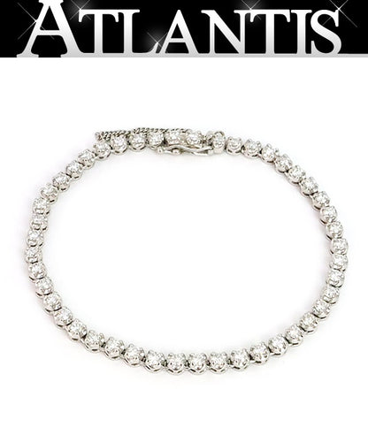 NON-BRAND Pt900 Diamond Tennis Bracelet Size ONE SIZE