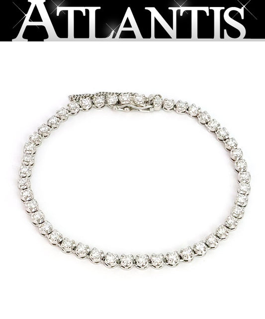 NON-BRAND Pt900 Diamond Tennis Bracelet Size ONE SIZE