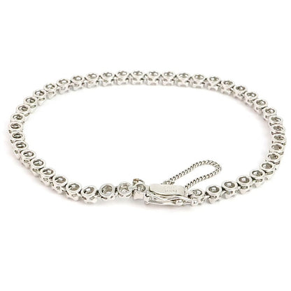 NON-BRAND Pt900 Diamond Tennis Bracelet Size ONE SIZE