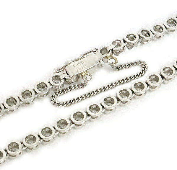 NON-BRAND Pt900 Diamond Tennis Bracelet Size ONE SIZE