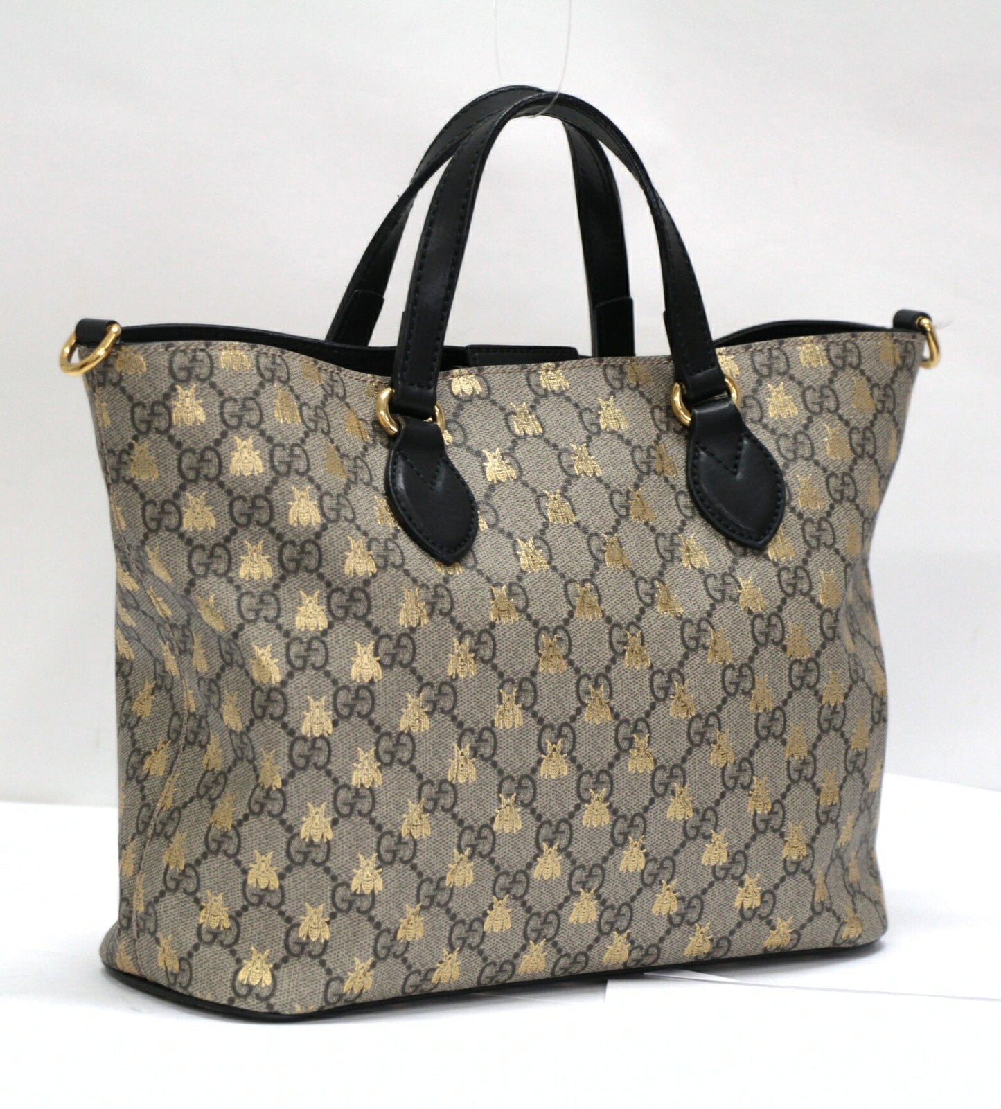 GUCCI GG Supreme Bee 2-Way Bag PVC Leather Size ONE SIZE