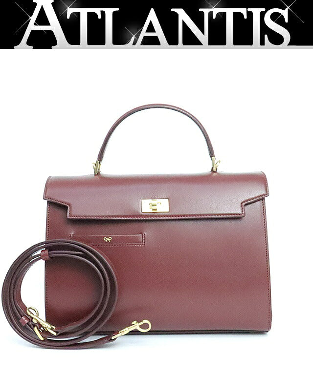 ANYA HINDMARCH Motimer Calfskin Bag Bordeaux Size ONE SIZE