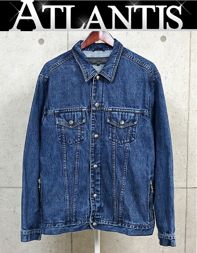 CHROME HEARTS MOTO BREATH Denim Jacket Blue SV925 Size XL