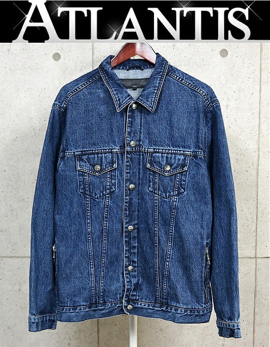 CHROME HEARTS MOTO BREATH Denim Jacket Blue SV925 Size XL