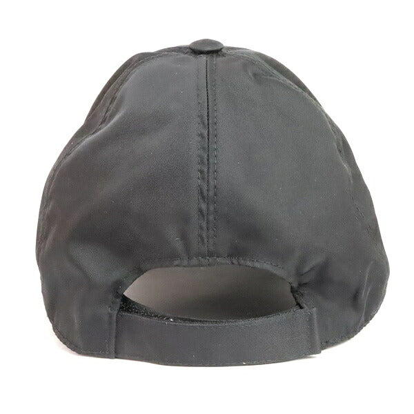 PRADA Triangle Logo Cotton Baseball Hat Black Size M/