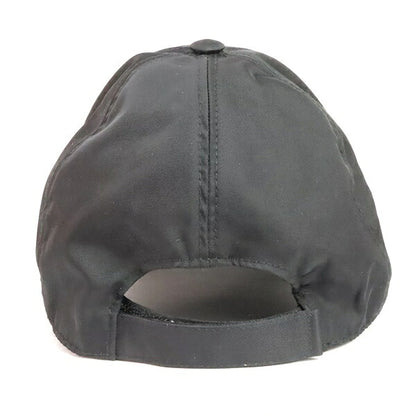 PRADA Triangle Logo Cotton Baseball Hat Black Size M/