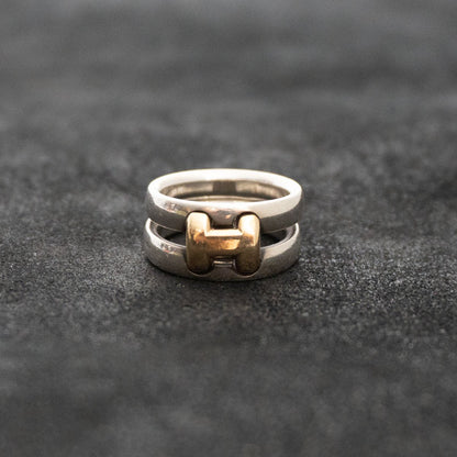 Hermes Olympe Two-Tone Ring Size 51