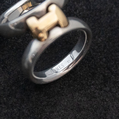 Hermes Olympe Two-Tone Ring Size 51