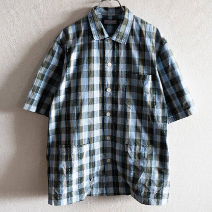Comme des Garcons 01 Y2K short-sleeve plaid shirt Size L
