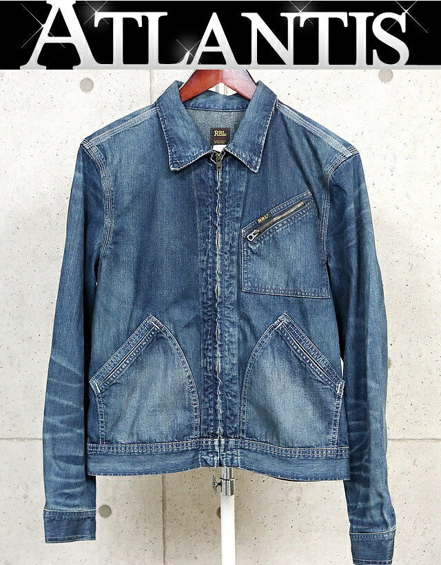 RALPH LARUREN RRL 271-J Denim Trucker Jacket Blue Size S