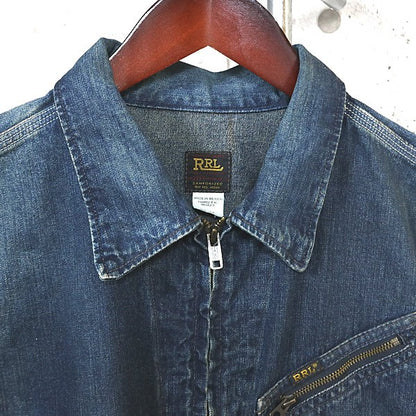 RALPH LARUREN RRL 271-J Denim Trucker Jacket Blue Size S