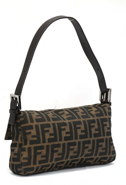 FENDI Zucca Mamma Baguette Canvas Bag Brown Size ONE SIZE