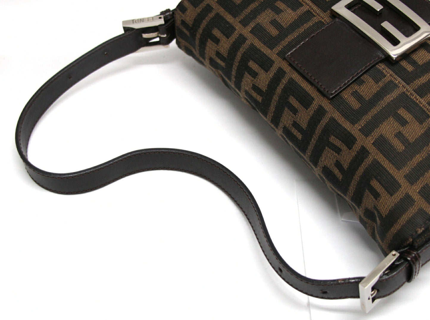 FENDI Zucca Mamma Baguette Canvas Bag Brown Size ONE SIZE