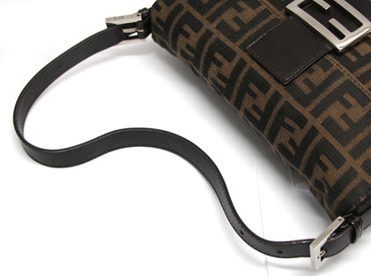 FENDI Zucca Mamma Baguette Canvas Bag Brown Size ONE SIZE