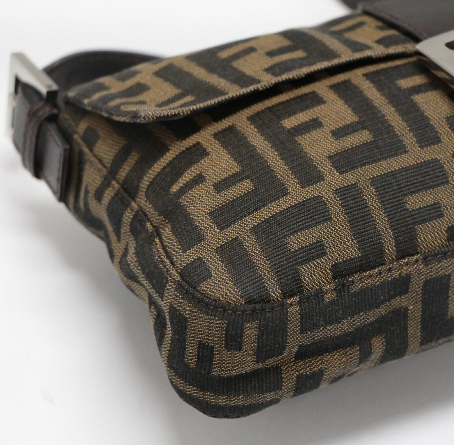 FENDI Zucca Mamma Baguette Canvas Bag Brown Size ONE SIZE