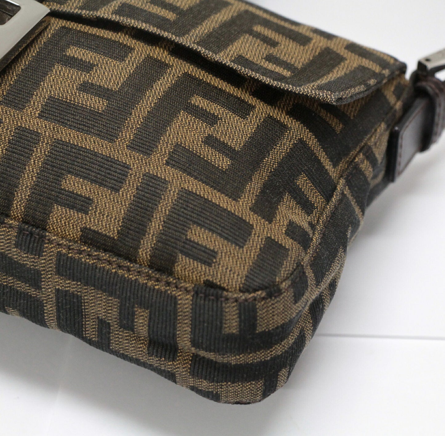 FENDI Zucca Mamma Baguette Canvas Bag Brown Size ONE SIZE
