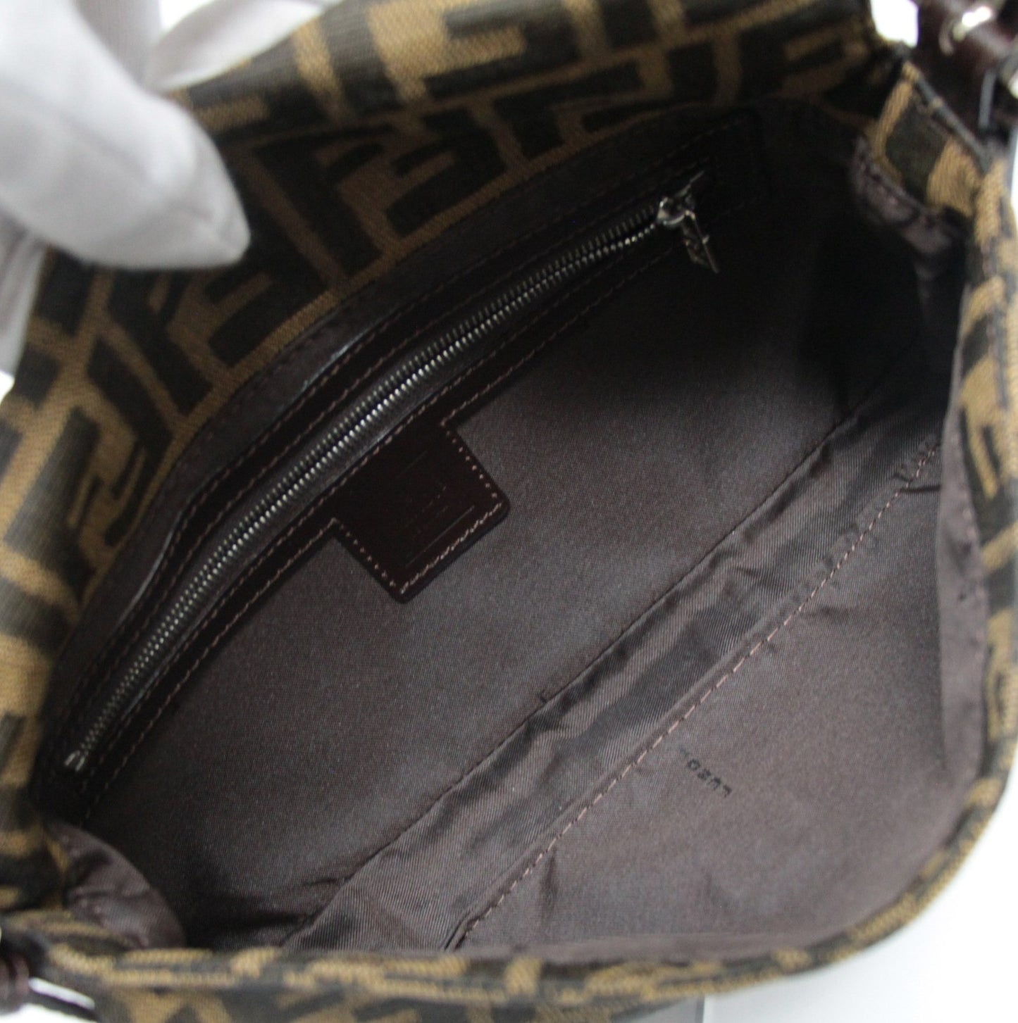 FENDI Zucca Mamma Baguette Canvas Bag Brown Size ONE SIZE