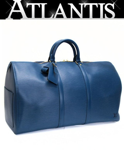 LOUIS VUITTON Epi Keepall 50 Toledo Blue Boston Bag Size ONE SIZE