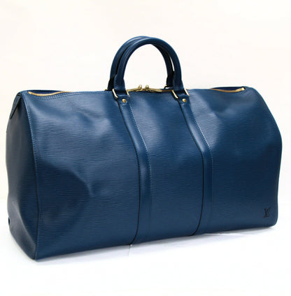 LOUIS VUITTON Epi Keepall 50 Toledo Blue Boston Bag Size ONE SIZE