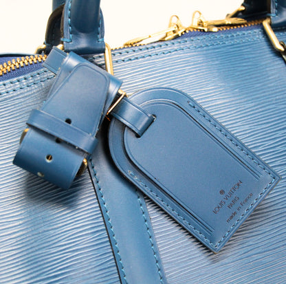 LOUIS VUITTON Epi Keepall 50 Toledo Blue Boston Bag Size ONE SIZE