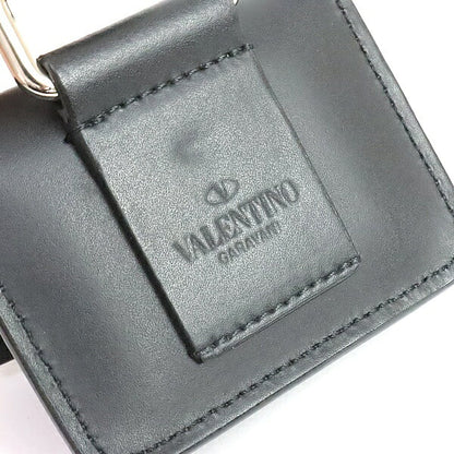 VALENTINO Leather AirPods Case Black White Logo