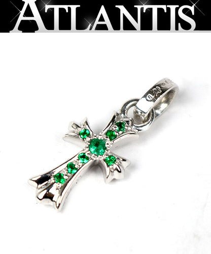 CHROME HEARTS Baby Fat Cross Pave White Gold Size ONE SIZE
