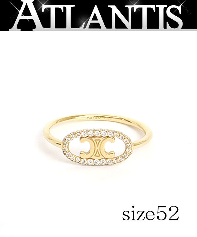 CELINE Maillon Triomphe Diamond K18YG Gold Earrings Size ONE SIZE