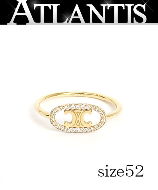 CELINE Maillon Triomphe Diamond K18YG Gold Earrings Size ONE SIZE