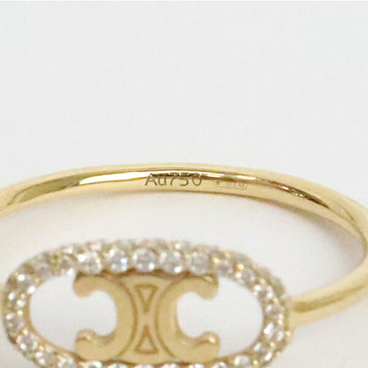 CELINE Maillon Triomphe Diamond K18YG Gold Earrings Size ONE SIZE