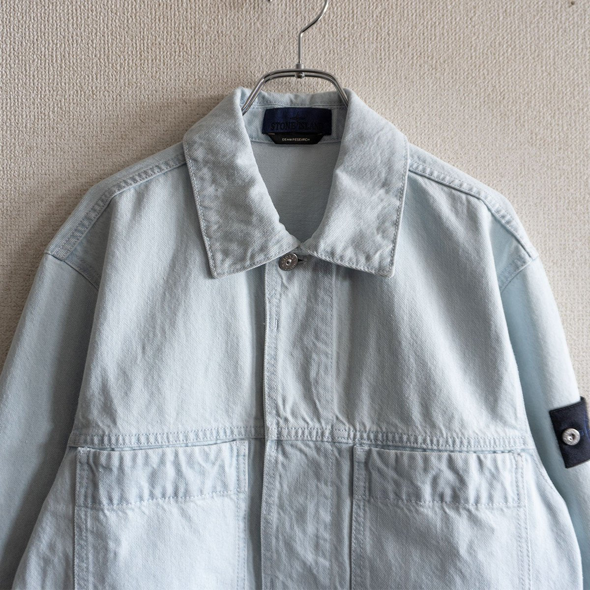 STONE ISLAND DENIM RESEARCH 26SS INDIGO DENIM-ULTRA BLEACHED JACKET Size S
