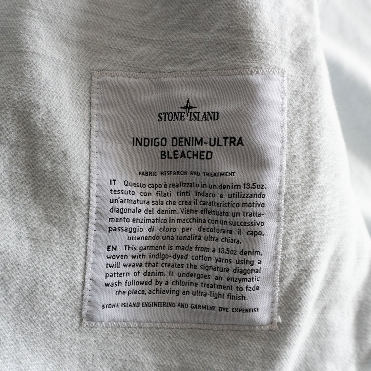 STONE ISLAND DENIM RESEARCH 26SS INDIGO DENIM-ULTRA BLEACHED JACKET Size S