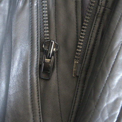 OLD STUSSY Black Leather Fur Coat Size L