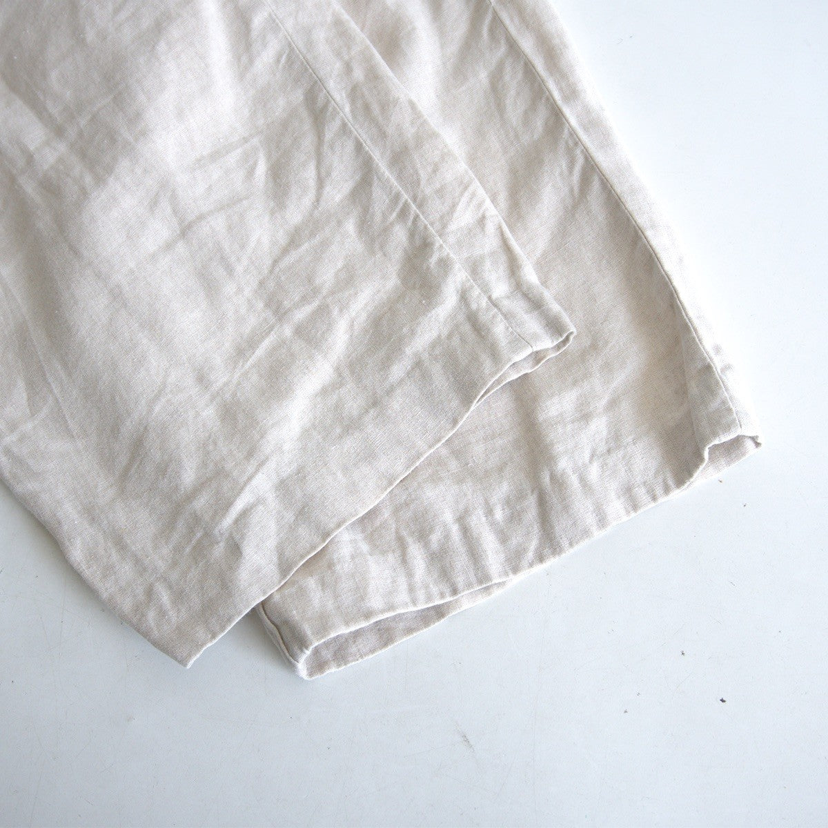 PAPAS Ivory 2 Tuck Wide Linen Pants Size 34