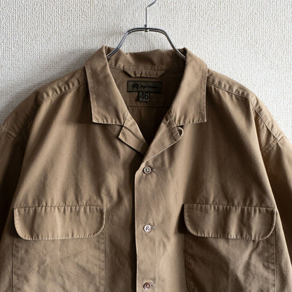 Nigel Cabourn OPEN COLLAR SHIRT COTTON TWILL Green Size 46