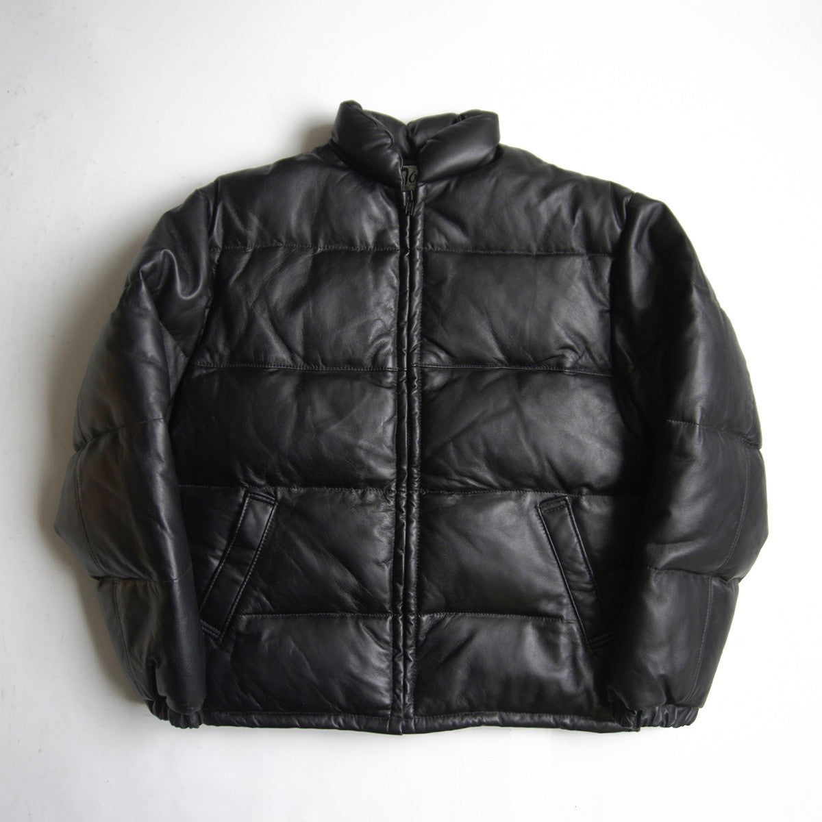 Schott Leather Down Jacket Black Size 38