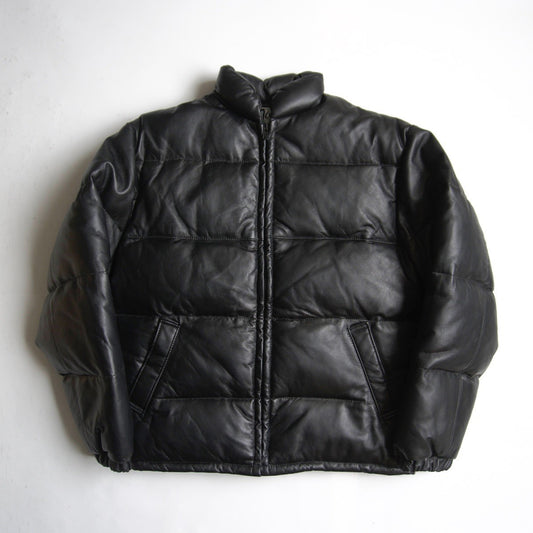 Schott Leather Down Jacket Black Size 38