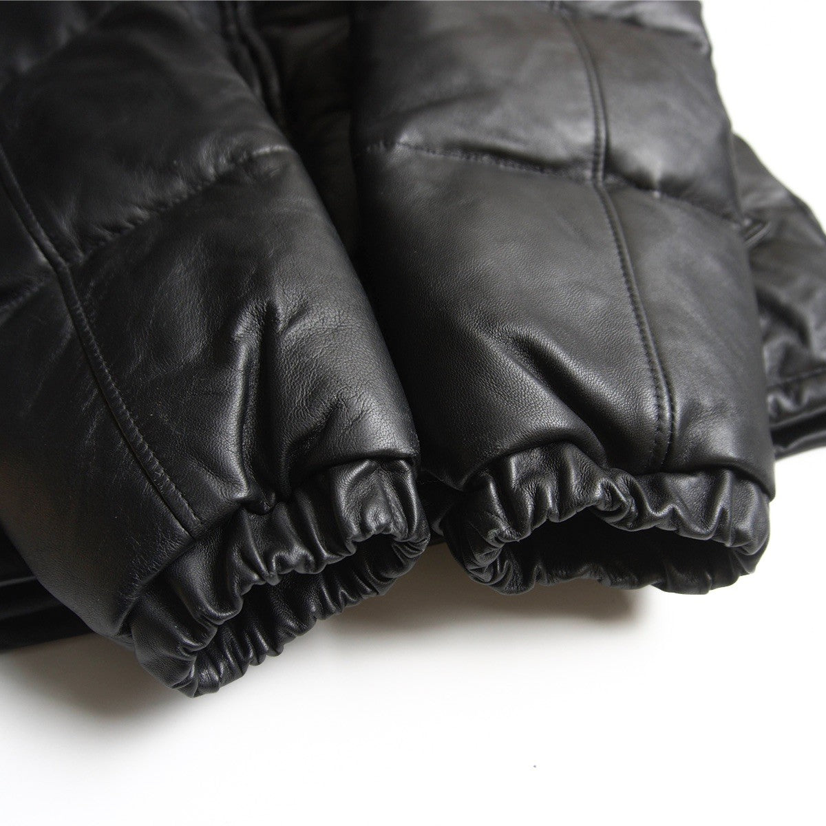 Schott Leather Down Jacket Black Size 38