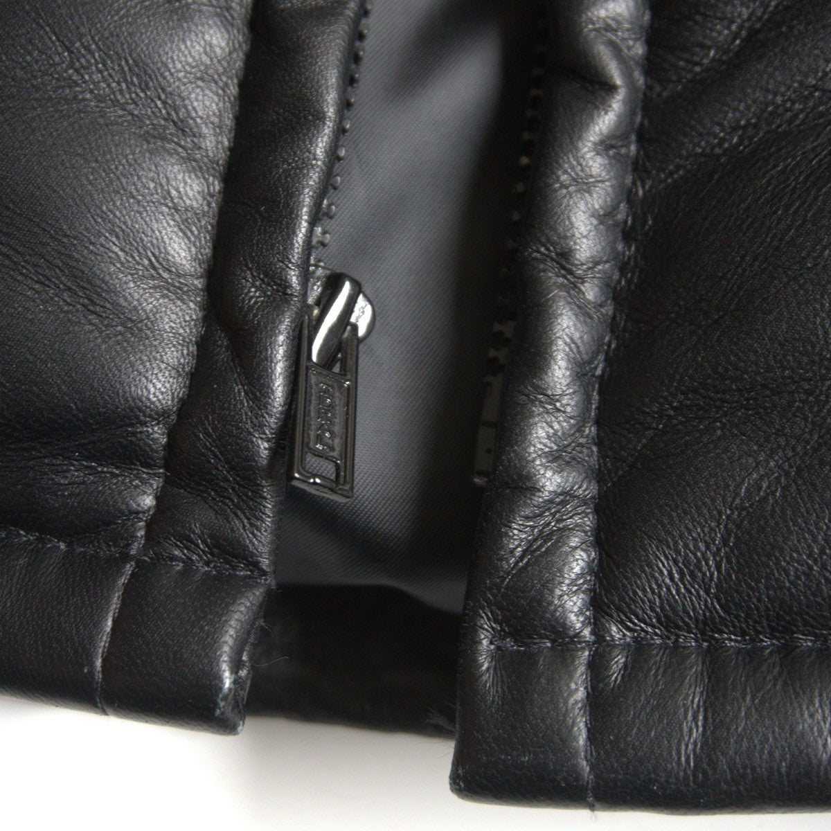 Schott Leather Down Jacket Black Size 38