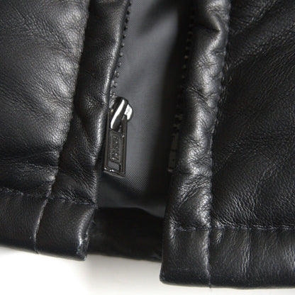 Schott Leather Down Jacket Black Size 38