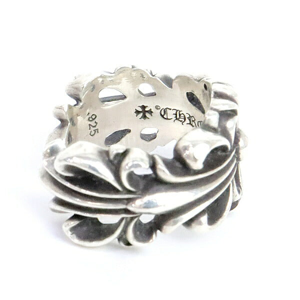 CHROME HEARTS Double Floral Cross Ring Silver Size ONE SIZE