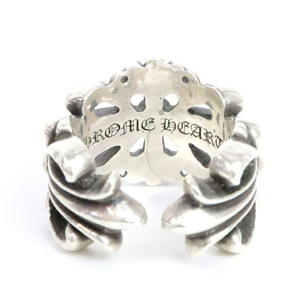 CHROME HEARTS Double Floral Cross Ring Silver Size ONE SIZE